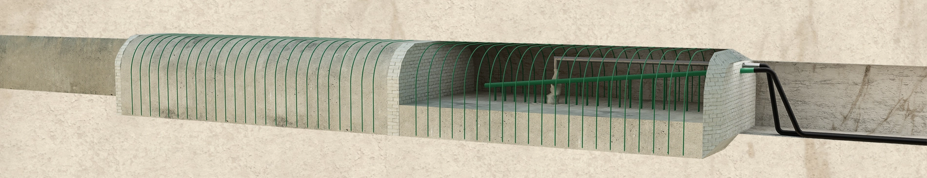 Infographic showing how underground cavities in the Morsleben repository are getting filled with concrete.