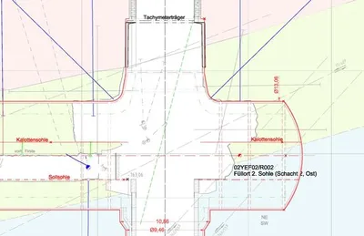 Grafische Darstellung des Schachts Konrad 2 in 800 Metern Tiefe