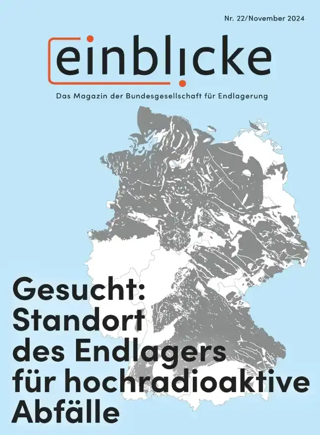 Das Cover der Einblicke-Ausgabe 22 zeigt eine Deutschlandkarte mit weißen und grauen Flächen auf hellblauem Hintergrund.