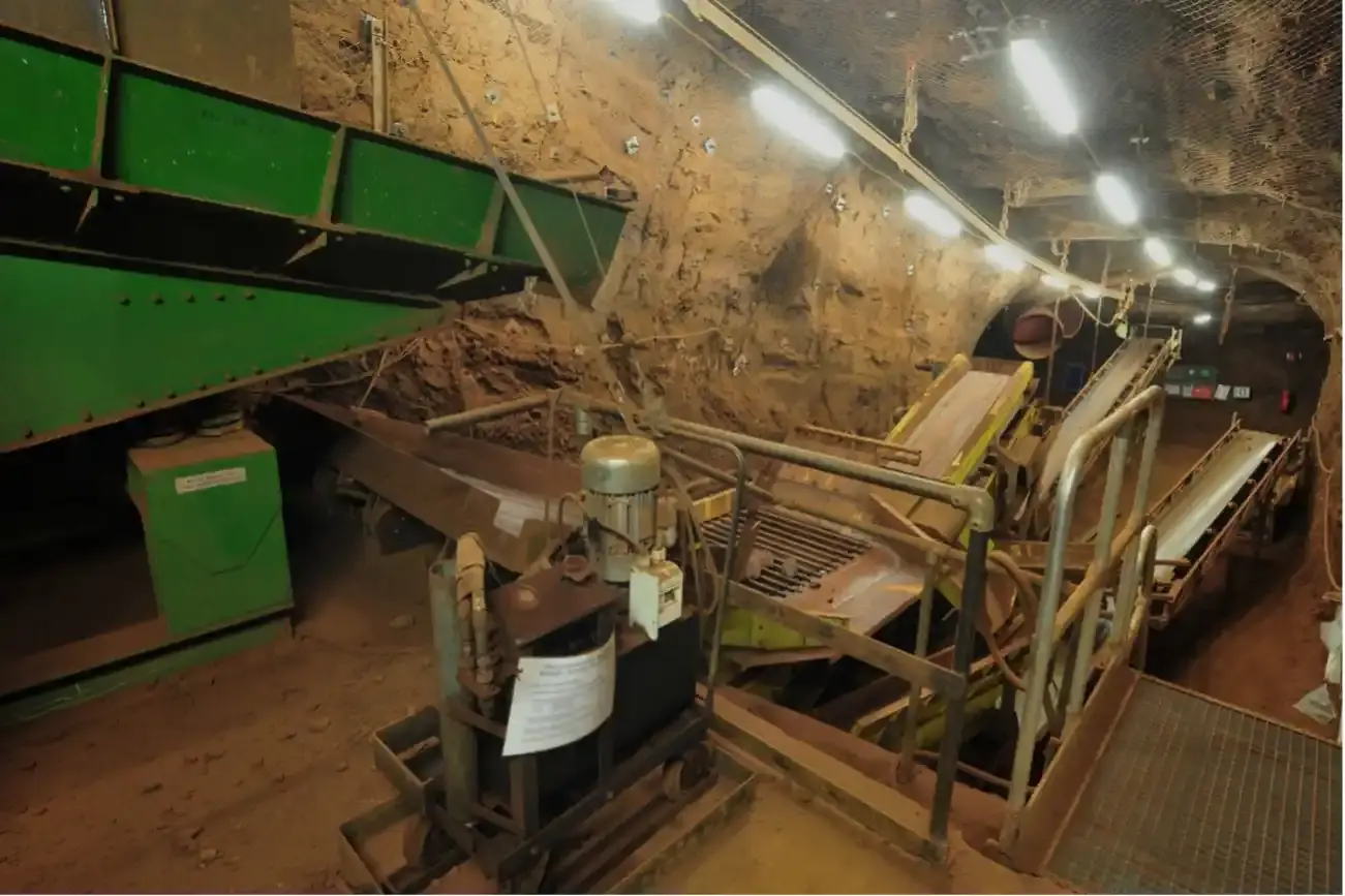 Siebanlage zur Gewinnung von Feinerz im Bergwerk Konrad.