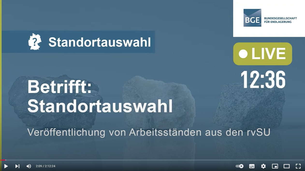 Vorschaubild der Online-Veranstaltung "Betrifft: Standortauswahl"