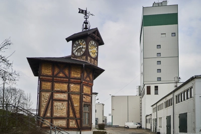 Aufnahme des Endlagers Morsleben zeigt den Uhrenturm